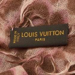 Pre Owned Louis Vuitton X Stephen Sprouse Pink/Brown Leopard Graffiti Print Cashmere & Silk Scarf
