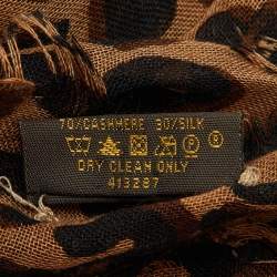 Louis Vuitton X Stephen Sprouse Brown Leopard Graffiti Print Cashmere & Silk Scarf