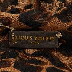 Louis Vuitton X Stephen Sprouse Brown Leopard Graffiti Print Cashmere & Silk Scarf