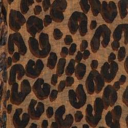 Louis Vuitton X Stephen Sprouse Brown Leopard Graffiti Print Cashmere & Silk Scarf