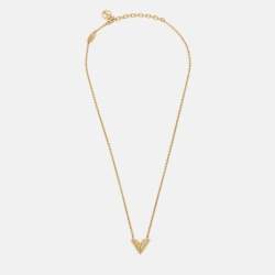 Pre Owned Louis Vuitton Essential V Gold Tone Necklace