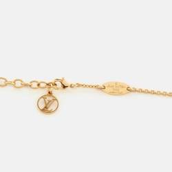 Pre Owned Louis Vuitton Essential V Gold Tone Necklace