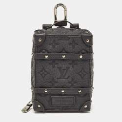 Pre Owned Louis Vuitton Black Monogram Taurillon Leather Soft Trunk Backpack Bag Charm