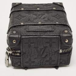 Pre Owned Louis Vuitton Black Monogram Taurillon Leather Soft Trunk Backpack Bag Charm