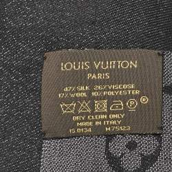 Pre Owned Louis Vuitton Black/Silver Silk Blend Monogram Shine Shawl
