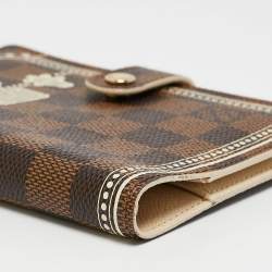 Pre Owned Louis Vuitton Damier Ebene Trunk Canvas Small Ring Agenda Cover