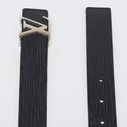 Pre Owned Louis Vuitton Black Epi Leather LV Initiales Belt 85CM