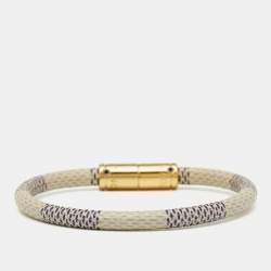 مملوكة مسبقًا Louis Vuitton Keep It Grey Canvas Gold Tone Bracelet