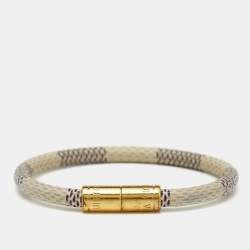 مملوكة مسبقًا Louis Vuitton Keep It Grey Canvas Gold Tone Bracelet