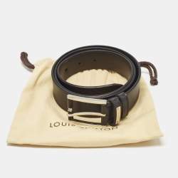 Pre Owned Louis Vuitton Black Epi Leather Legend Buckle Belt 100 CM