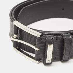 Pre Owned Louis Vuitton Black Epi Leather Legend Buckle Belt 100 CM