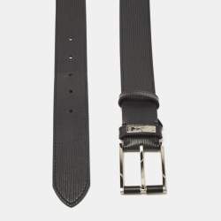 Pre Owned Louis Vuitton Black Epi Leather Legend Buckle Belt 100 CM