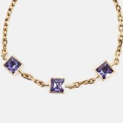 Pre Owned Louis Vuitton Gamble Crystal Gold Tone Bracelet