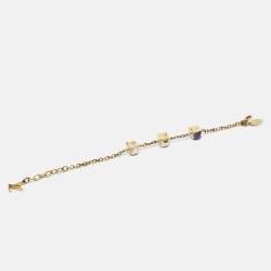 Pre Owned Louis Vuitton Gamble Crystal Gold Tone Bracelet