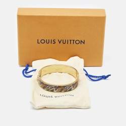 Pre Owned Louis Vuitton Enamel Brasserie Confidential Enamel Gold Tone Hinged  Bracelet S