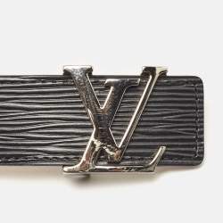 Pre Owned Louis Vuitton Black Epi Leather LV Initiales Belt 85 CM