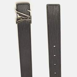 Pre Owned Louis Vuitton Black Epi Leather LV Initiales Belt 85 CM