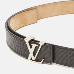 Pre Owned Louis Vuitton Black Epi Leather LV Initiales Belt 85 CM