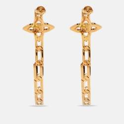مملوكة مسبقًا Louis Vuitton Flower Crystals Gold Tone Earrings