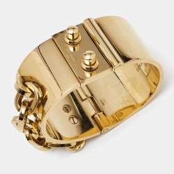 Louis Vuitton Lock Me Manchette Gold Tone Bracelet