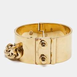 Louis Vuitton Lock Me Manchette Gold Tone Bracelet