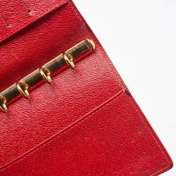 Louis Vuitton Red Epi Leather Small Ring Agenda Cover