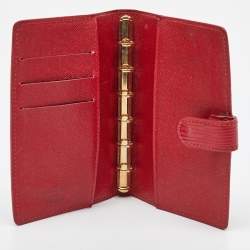 Louis Vuitton Red Epi Leather Small Ring Agenda Cover