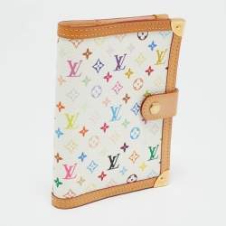 مملوكة مسبقًا Louis Vuitton White Monogram Multicolor Canvas Small Agenda Ring Cover
