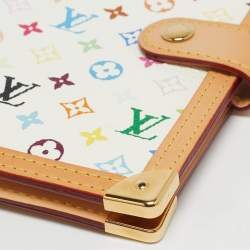 مملوكة مسبقًا Louis Vuitton White Monogram Multicolor Canvas Small Agenda Ring Cover