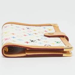 مملوكة مسبقًا Louis Vuitton White Monogram Multicolor Canvas Small Agenda Ring Cover