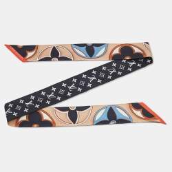 Louis Vuitton Navy Blue/Multicolor Printed Silk Bandeau Scarf S