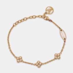 Louis Vuitton Flower Full Gold Tone Station Bracelet