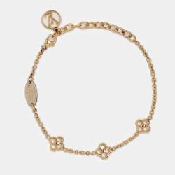 Louis Vuitton Flower Full Gold Tone Station Bracelet