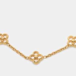 Louis Vuitton Flower Full Gold Tone Station Bracelet