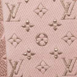 Louis Vuitton Pink Logo Wool and Lurex Jacquard Logomania Shine Scarf
