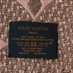 Louis Vuitton Pink Logo Wool and Lurex Jacquard Logomania Shine Scarf