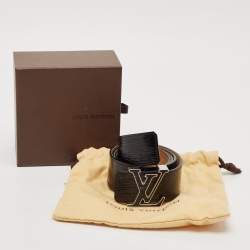 Pre Owned Louis Vuitton Black Electric Epi Leather LV Initiales Belt 85CM