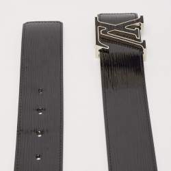 Pre Owned Louis Vuitton Black Electric Epi Leather LV Initiales Belt 85CM