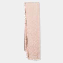 Louis Vuitton Pink Silk Classique Monogram Shawl