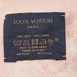 Louis Vuitton Pink Silk Classique Monogram Shawl