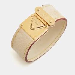 Louis Vuitton Koala Leather Gold Tone Bracelet S