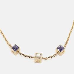 Pre Owned قلادة لويس فيتون معدن باللون الذهبي كريستال غامبل