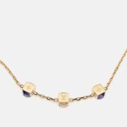 Pre Owned قلادة لويس فيتون معدن باللون الذهبي كريستال غامبل