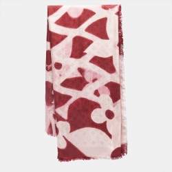 Louis Vuitton Two-Tone Rose Monogram Wool and Silk Scarf
