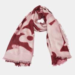 Louis Vuitton Two-Tone Rose Monogram Wool and Silk Scarf