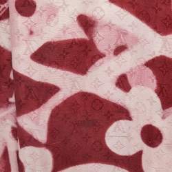 Louis Vuitton Two-Tone Rose Monogram Wool and Silk Scarf