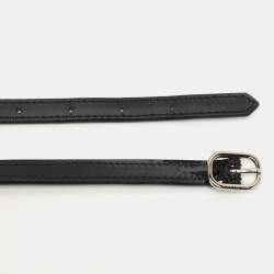 Louis Vuitton Black Vernis Leather Louise Corset Belt 70CM