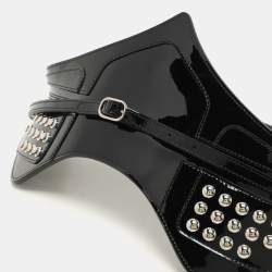 Louis Vuitton Black Vernis Leather Louise Corset Belt 70CM