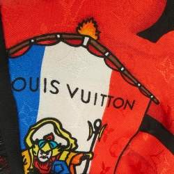 Louis Vuitton Black Kabugi Stickers Printed Silk & Wool Monogram Shawl