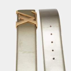 Louis Vuitton Olive Green Vernis Leather LV Initiales Wide Belt 85CM